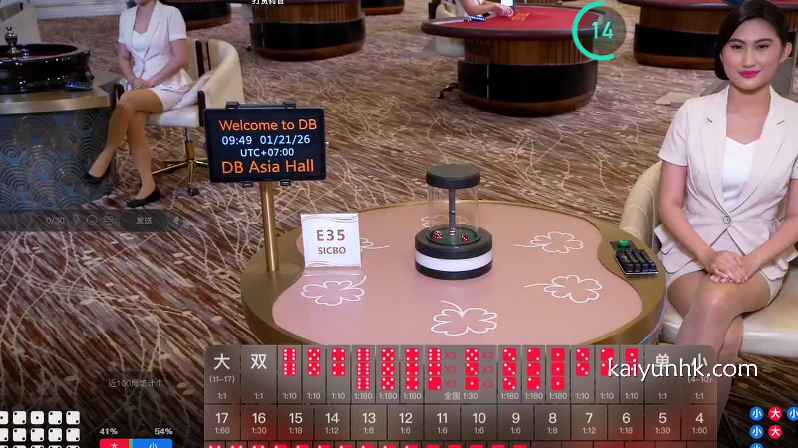 进入开云真人玩骰宝游戏,猜测三个骰子掷出的点数组合